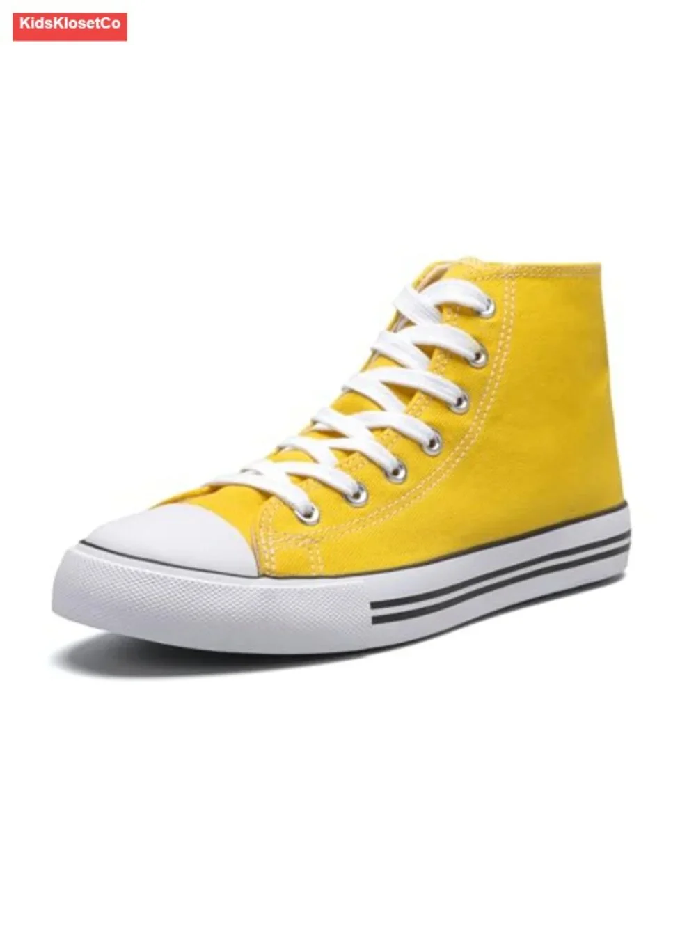 Kids High Top Canvas Sneakers Lace Up Anti-Slip Rubber Sole